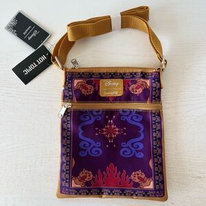 Loungefly Disney Aladdin Purple and Tan Crossbody Bag